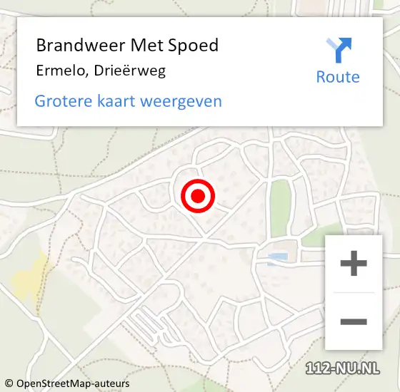 Locatie op kaart van de 112 melding: Brandweer Met Spoed Naar Ermelo, Drieërweg op 10 augustus 2022 20:45