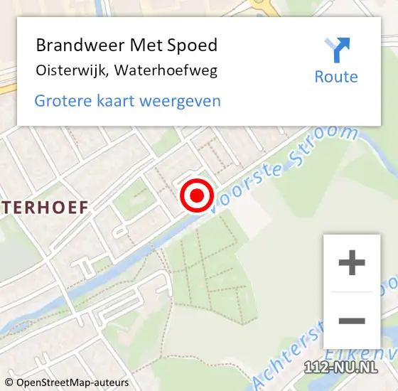 Locatie op kaart van de 112 melding: Brandweer Met Spoed Naar Oisterwijk, Waterhoefweg op 10 augustus 2022 20:56