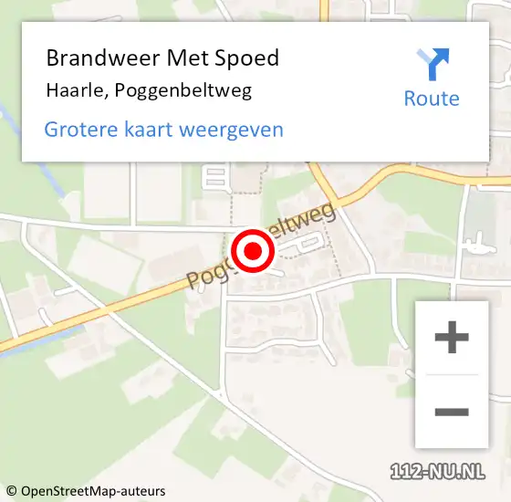 Locatie op kaart van de 112 melding: Brandweer Met Spoed Naar Haarle, Poggenbeltweg op 10 augustus 2022 22:08