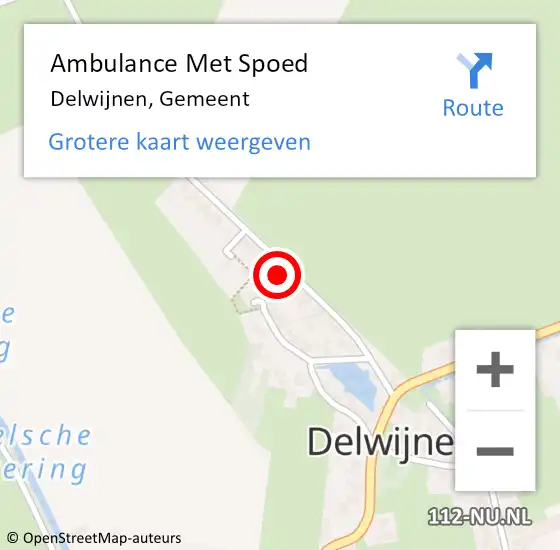 Locatie op kaart van de 112 melding: Ambulance Met Spoed Naar Delwijnen, Gemeent op 11 augustus 2022 03:46