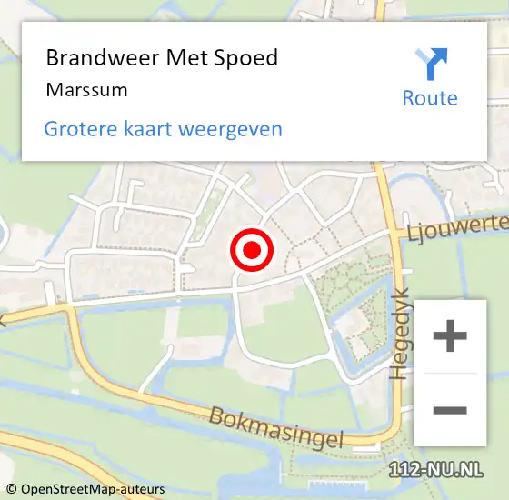 Locatie op kaart van de 112 melding: Brandweer Met Spoed Naar Marssum op 11 augustus 2022 05:41
