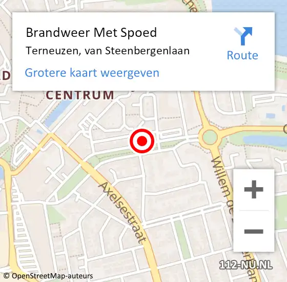 Locatie op kaart van de 112 melding: Brandweer Met Spoed Naar Terneuzen, van Steenbergenlaan op 11 augustus 2022 10:43