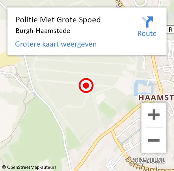 Locatie op kaart van de 112 melding: Politie Met Grote Spoed Naar Burgh-Haamstede op 11 augustus 2022 15:20