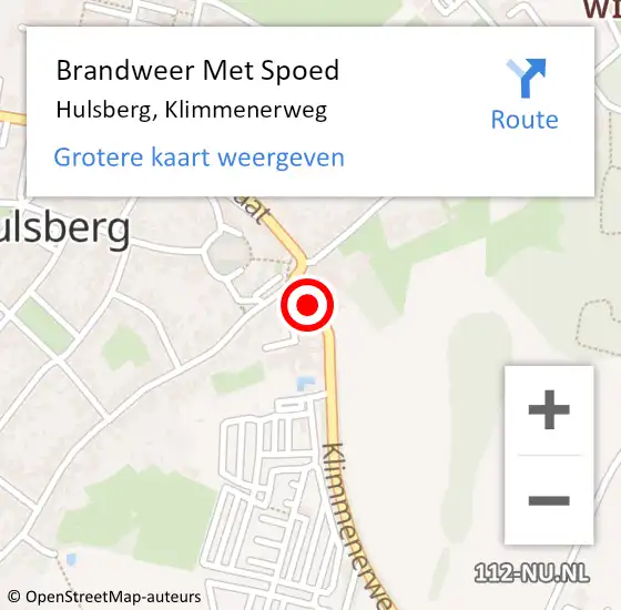 Locatie op kaart van de 112 melding: Brandweer Met Spoed Naar Hulsberg, Klimmenerweg op 12 augustus 2022 00:40