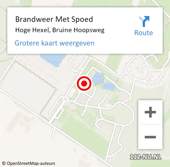 Locatie op kaart van de 112 melding: Brandweer Met Spoed Naar Hoge Hexel, Bruine Hoopsweg op 12 augustus 2022 03:59
