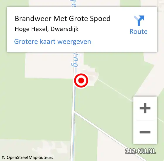 Locatie op kaart van de 112 melding: Brandweer Met Grote Spoed Naar Hoge Hexel, Dwarsdijk op 12 augustus 2022 04:35