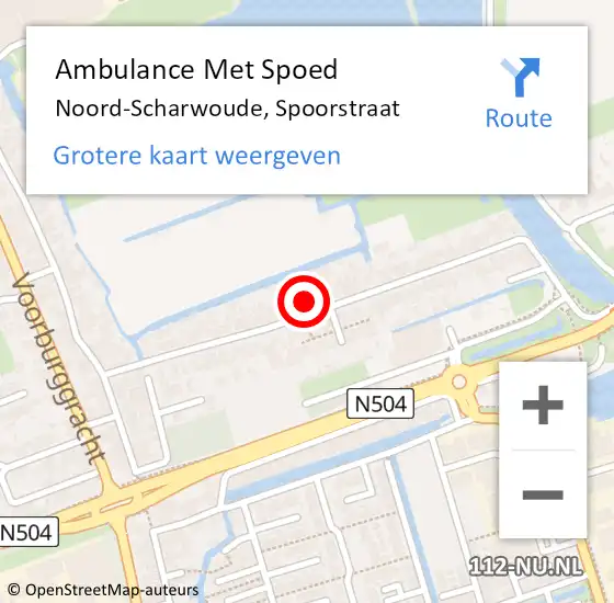 Locatie op kaart van de 112 melding: Ambulance Met Spoed Naar Noord-Scharwoude, Spoorstraat op 12 augustus 2022 09:26