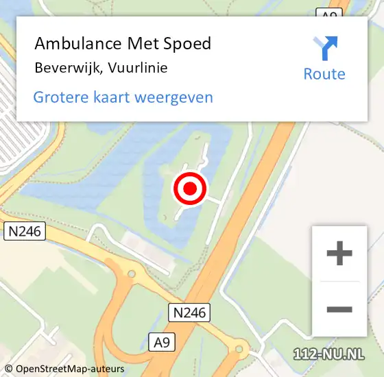 Locatie op kaart van de 112 melding: Ambulance Met Spoed Naar Beverwijk, Vuurlinie op 12 augustus 2022 10:53