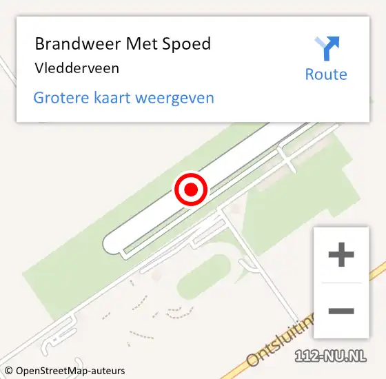 Locatie op kaart van de 112 melding: Brandweer Met Spoed Naar Vledderveen op 12 augustus 2022 17:31