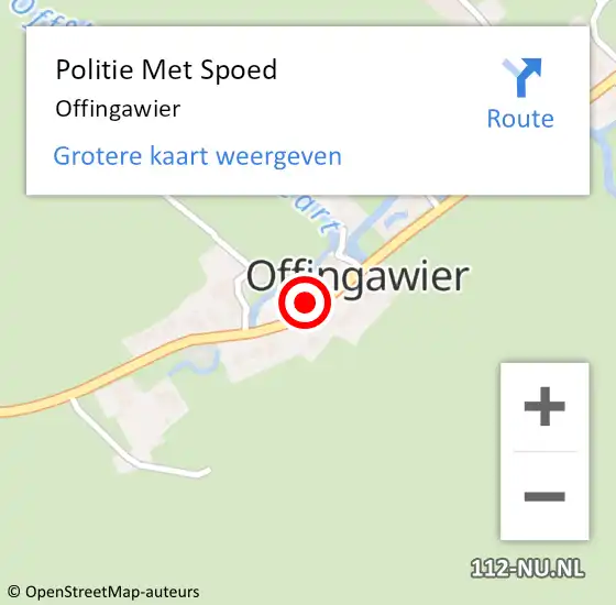 Locatie op kaart van de 112 melding: Politie Met Spoed Naar Offingawier op 12 augustus 2022 17:39