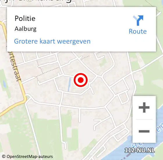 Locatie op kaart van de 112 melding: Politie Aalburg op 12 augustus 2022 21:20