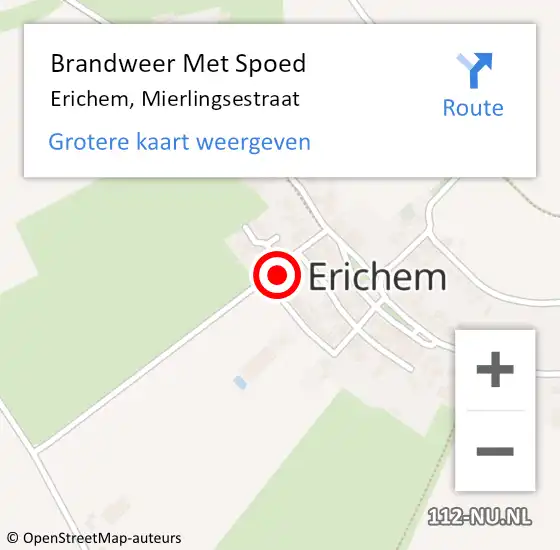Locatie op kaart van de 112 melding: Brandweer Met Spoed Naar Erichem, Mierlingsestraat op 13 augustus 2022 00:08