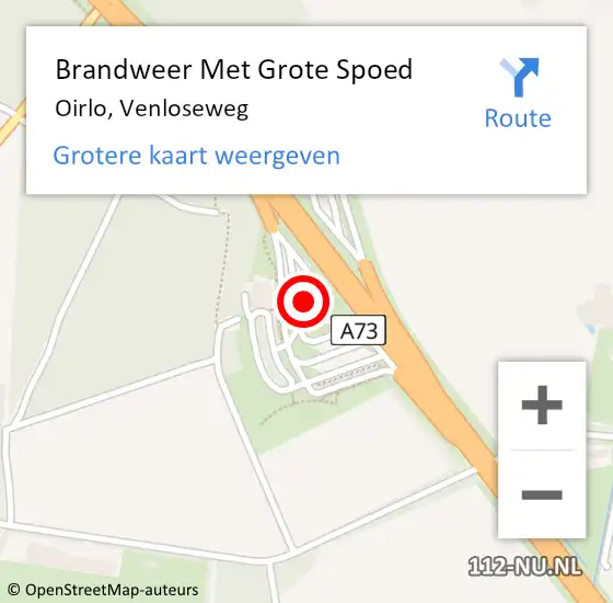 Locatie op kaart van de 112 melding: Brandweer Met Grote Spoed Naar Oirlo, Venloseweg op 13 augustus 2022 01:18