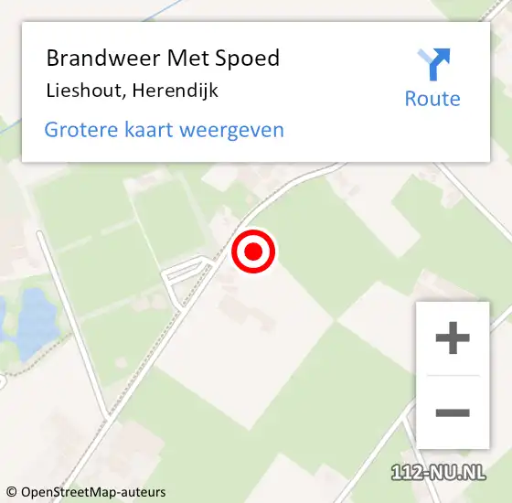 Locatie op kaart van de 112 melding: Brandweer Met Spoed Naar Lieshout, Herendijk op 13 augustus 2022 13:00