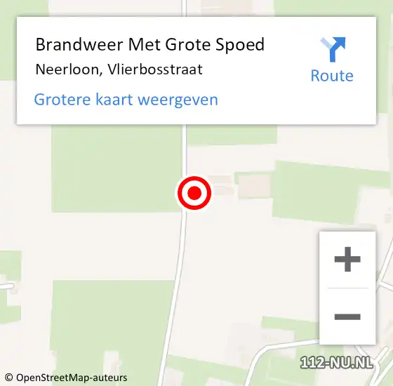 Locatie op kaart van de 112 melding: Brandweer Met Grote Spoed Naar Neerloon, Vlierbosstraat op 13 augustus 2022 15:01