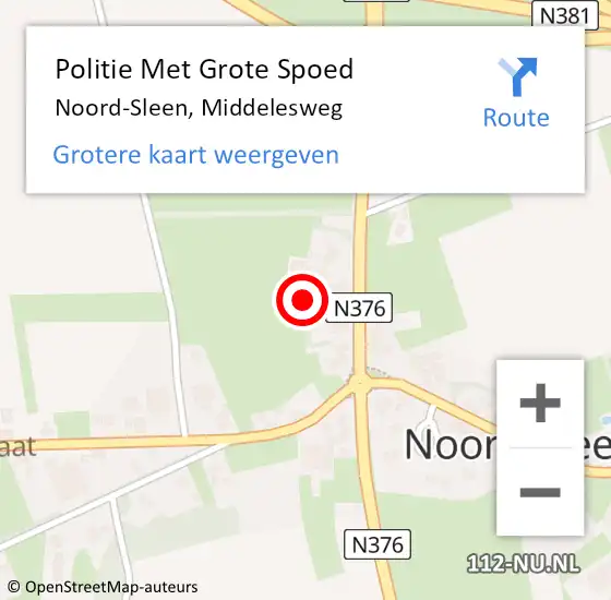 Locatie op kaart van de 112 melding: Politie Met Grote Spoed Naar Noord-Sleen, Middelesweg op 13 augustus 2022 23:22