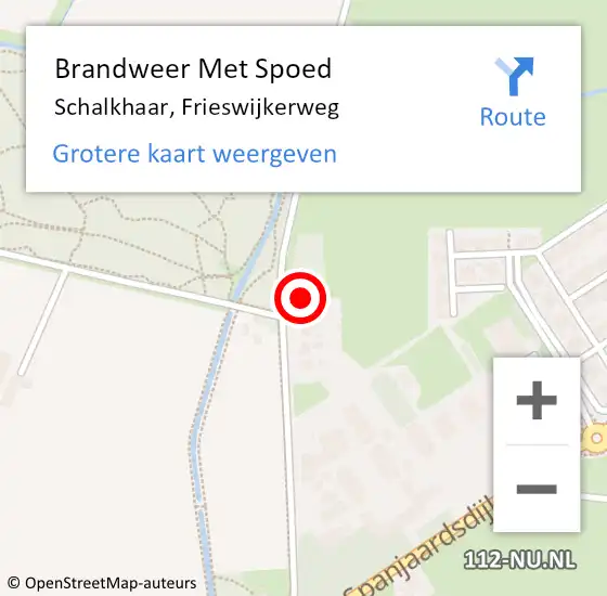 Locatie op kaart van de 112 melding: Brandweer Met Spoed Naar Schalkhaar, Frieswijkerweg op 14 augustus 2022 01:38