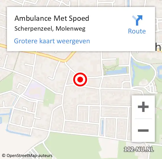 Locatie op kaart van de 112 melding: Ambulance Met Spoed Naar Scherpenzeel, Molenweg op 14 augustus 2022 09:43