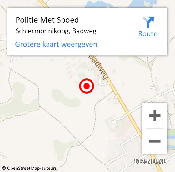 Locatie op kaart van de 112 melding: Politie Met Spoed Naar Schiermonnikoog, Badweg op 14 augustus 2022 17:02