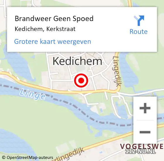 Locatie op kaart van de 112 melding: Brandweer Geen Spoed Naar Kedichem, Kerkstraat op 14 augustus 2022 18:33