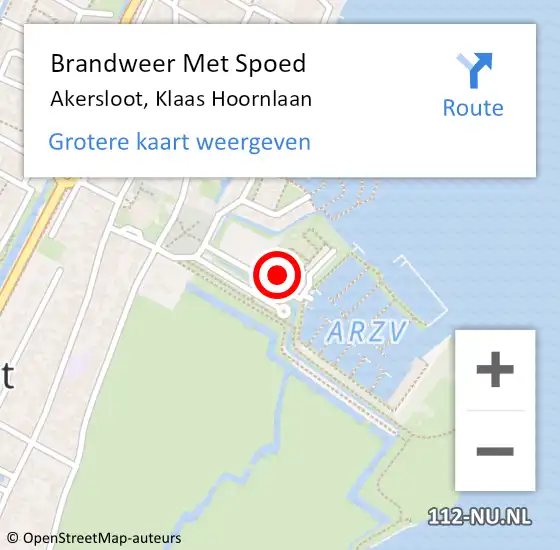 Locatie op kaart van de 112 melding: Brandweer Met Spoed Naar Akersloot, Klaas Hoornlaan op 14 augustus 2022 20:34