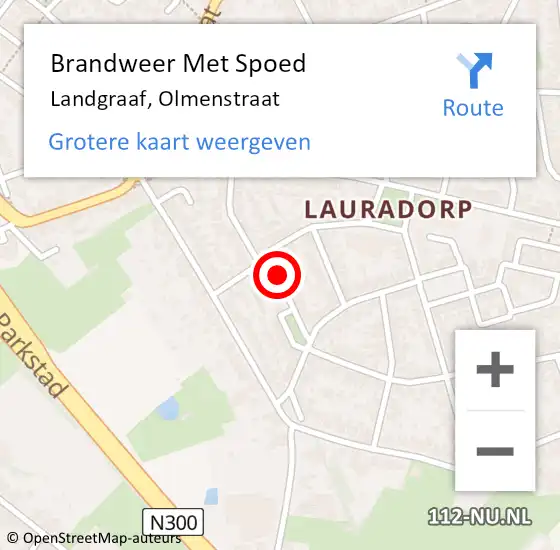 Locatie op kaart van de 112 melding: Brandweer Met Spoed Naar Landgraaf, Olmenstraat op 15 augustus 2022 03:42