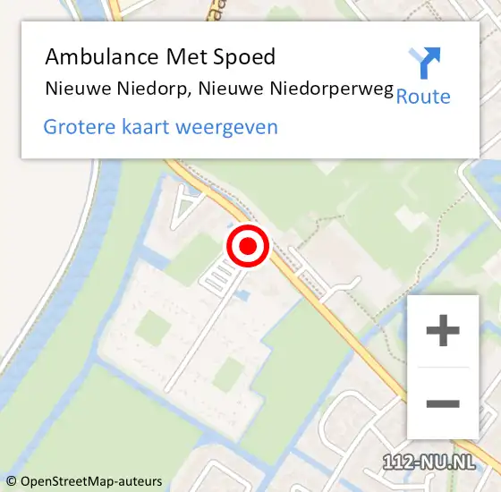 Locatie op kaart van de 112 melding: Ambulance Met Spoed Naar Nieuwe Niedorp, Nieuwe Niedorperweg op 15 augustus 2022 04:35