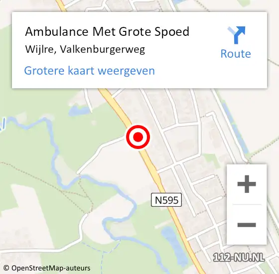 Locatie op kaart van de 112 melding: Ambulance Met Grote Spoed Naar Wijlre, Valkenburgerweg op 15 augustus 2022 05:23