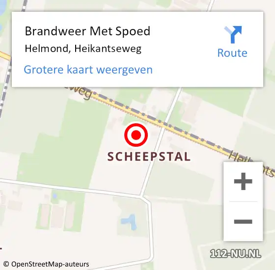 Locatie op kaart van de 112 melding: Brandweer Met Spoed Naar Helmond, Heikantseweg op 15 augustus 2022 09:37