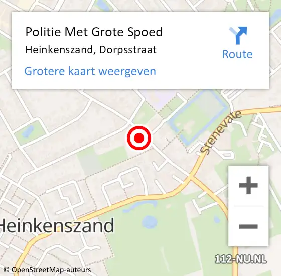 Locatie op kaart van de 112 melding: Politie Met Grote Spoed Naar Heinkenszand, Dorpsstraat op 15 augustus 2022 16:33