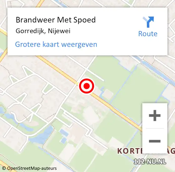Locatie op kaart van de 112 melding: Brandweer Met Spoed Naar Gorredijk, Nijewei op 16 augustus 2022 02:52
