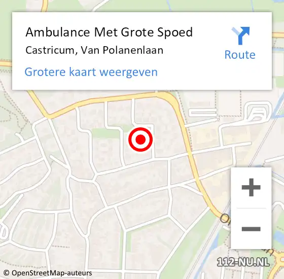 Locatie op kaart van de 112 melding: Ambulance Met Grote Spoed Naar Castricum, Van Polanenlaan op 16 augustus 2022 05:38