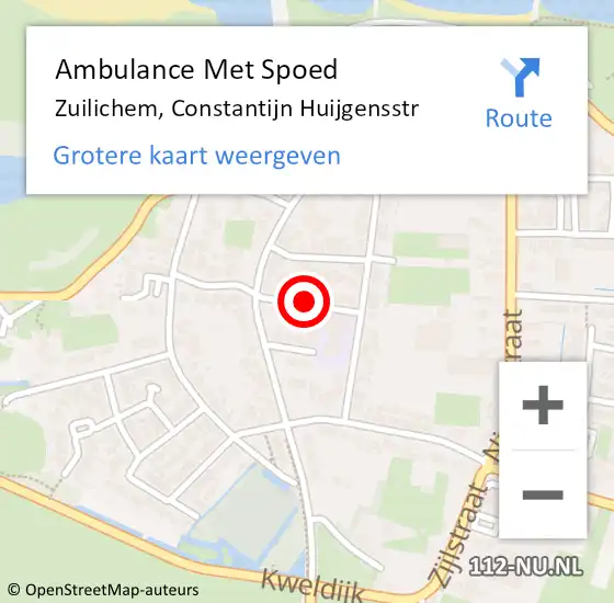 Locatie op kaart van de 112 melding: Ambulance Met Spoed Naar Zuilichem, Constantijn Huijgensstr op 16 augustus 2022 08:52