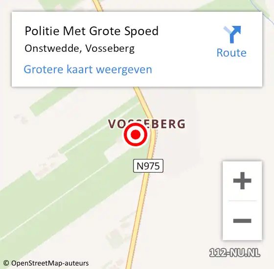 Locatie op kaart van de 112 melding: Politie Met Grote Spoed Naar Onstwedde, Vosseberg op 16 augustus 2022 14:23