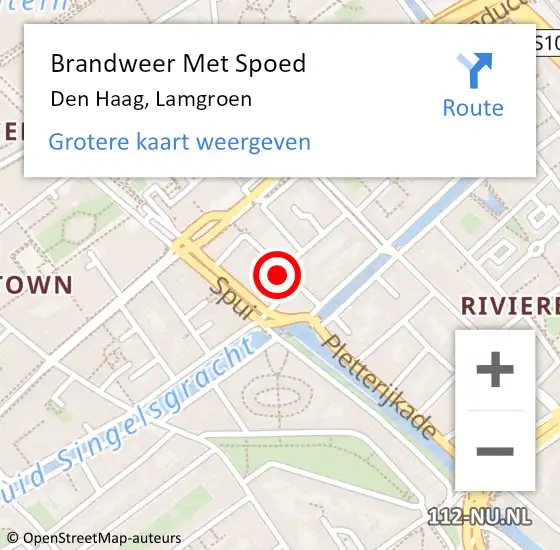 Locatie op kaart van de 112 melding: Brandweer Met Spoed Naar Den Haag, Lamgroen op 17 augustus 2022 12:57