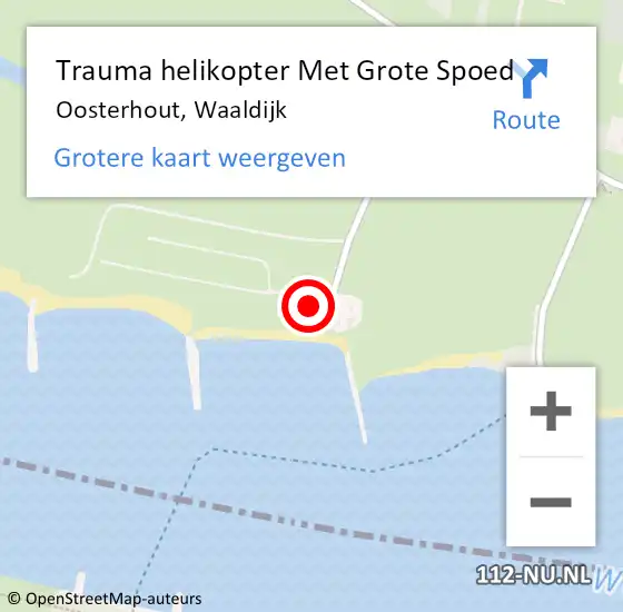 Locatie op kaart van de 112 melding: Trauma helikopter Met Grote Spoed Naar Oosterhout, Waaldijk op 17 augustus 2022 16:22