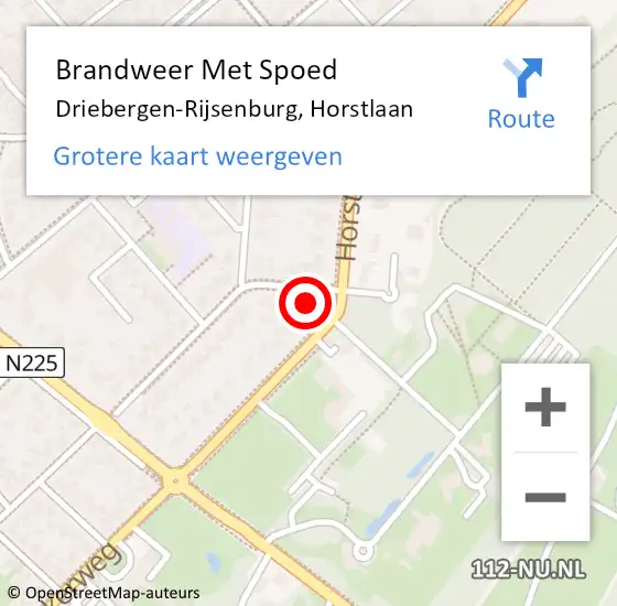 Locatie op kaart van de 112 melding: Brandweer Met Spoed Naar Driebergen-Rijsenburg, Horstlaan op 17 augustus 2022 21:21