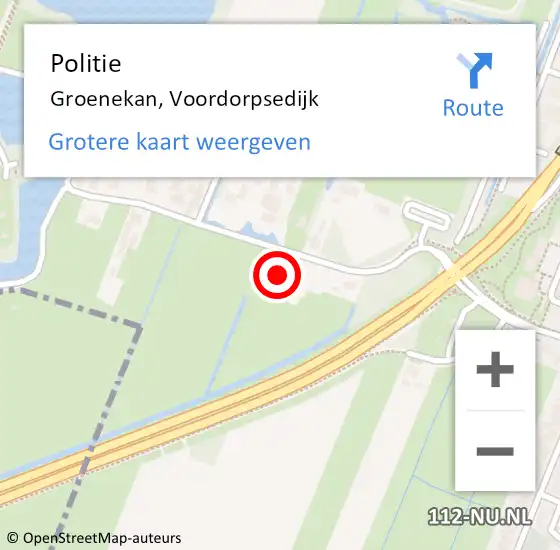 Locatie op kaart van de 112 melding: Politie Groenekan, Voordorpsedijk op 17 augustus 2022 21:50