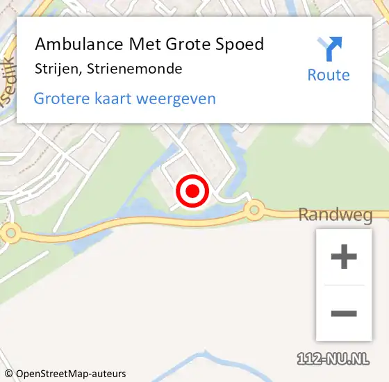 Locatie op kaart van de 112 melding: Ambulance Met Grote Spoed Naar Strijen, Strienemonde op 18 augustus 2022 00:58