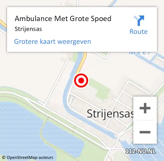 Locatie op kaart van de 112 melding: Ambulance Met Grote Spoed Naar Strijensas op 18 augustus 2022 01:12