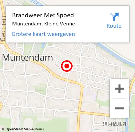Locatie op kaart van de 112 melding: Brandweer Met Spoed Naar Muntendam, Kleine Venne op 18 augustus 2022 05:44