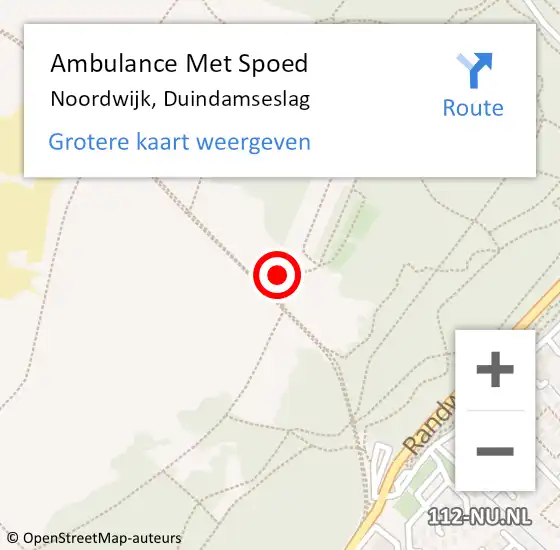 Locatie op kaart van de 112 melding: Ambulance Met Spoed Naar Noordwijk, Duindamseslag op 18 augustus 2022 14:05