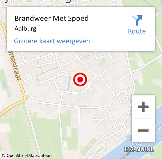 Locatie op kaart van de 112 melding: Brandweer Met Spoed Naar Aalburg op 18 augustus 2022 22:16