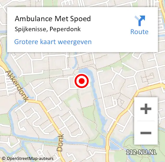 Locatie op kaart van de 112 melding: Ambulance Met Spoed Naar Spijkenisse, Peperdonk op 19 augustus 2022 07:25
