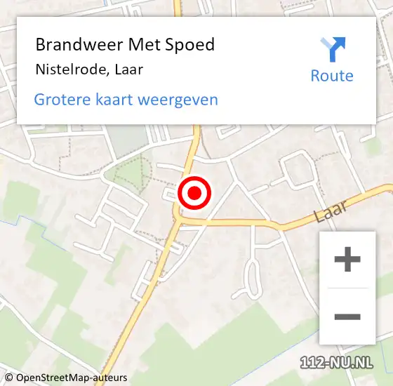 Locatie op kaart van de 112 melding: Brandweer Met Spoed Naar Nistelrode, Laar op 19 augustus 2022 08:20