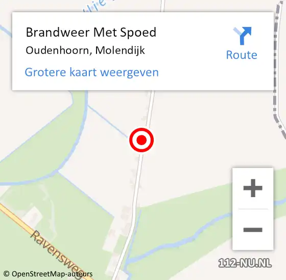 Locatie op kaart van de 112 melding: Brandweer Met Spoed Naar Oudenhoorn, Molendijk op 19 augustus 2022 12:38