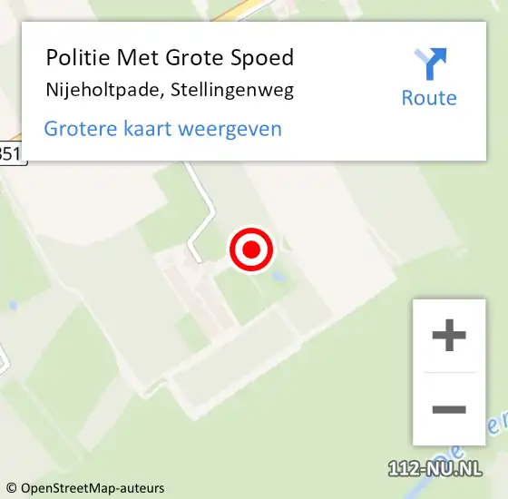 Locatie op kaart van de 112 melding: Politie Met Grote Spoed Naar Nijeholtpade, Stellingenweg op 19 augustus 2022 16:35
