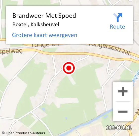 Locatie op kaart van de 112 melding: Brandweer Met Spoed Naar Boxtel, Kalksheuvel op 19 augustus 2022 19:35