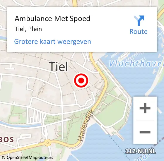 Locatie op kaart van de 112 melding: Ambulance Met Spoed Naar Tiel, Plein op 20 augustus 2022 03:52