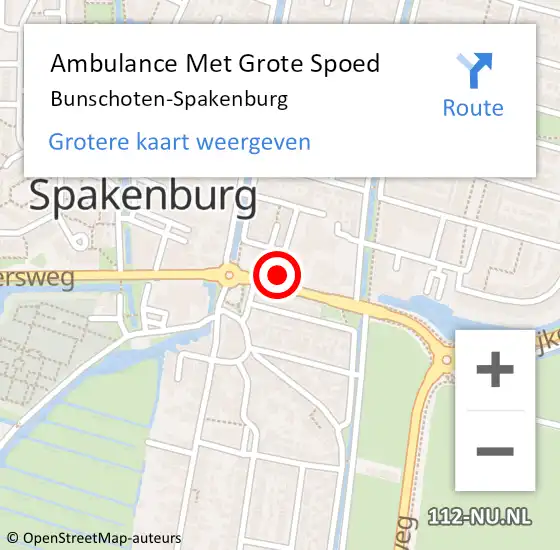 Locatie op kaart van de 112 melding: Ambulance Met Grote Spoed Naar Bunschoten op 20 augustus 2022 06:03